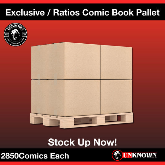 PALLET OF EXCLUSIVE COMIC BOOKS [2850] [2500 EXCLUSIVE COMICS][350 RATIOS]